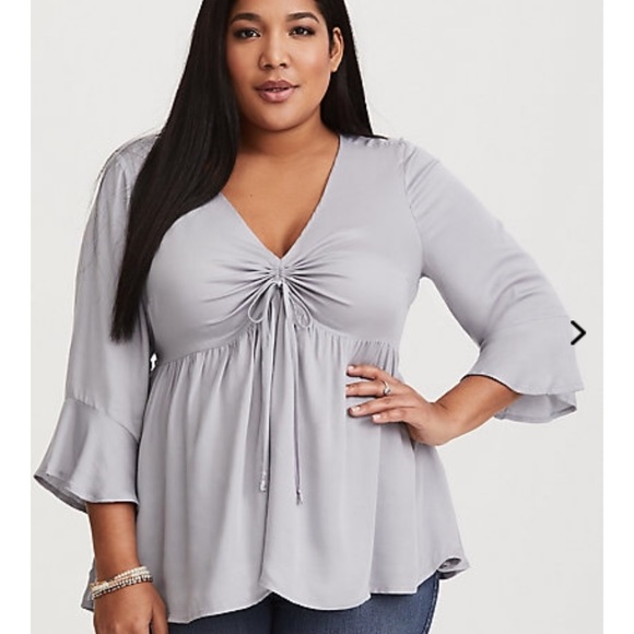 torrid Tops - NWT Torrid silver bell sleeve swing top -- 0X